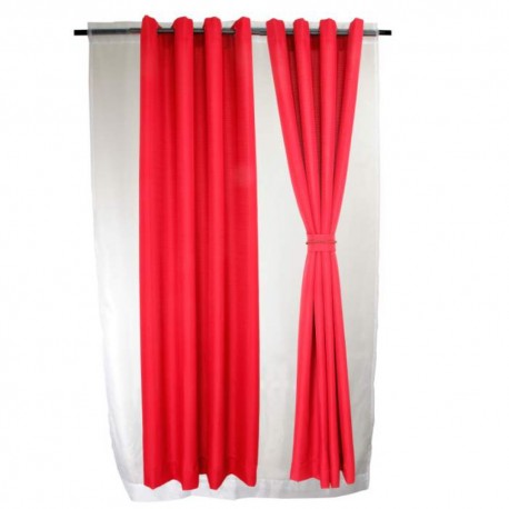 Set Cortina Barbara 8 pzas. 140 x 225 cm Rojo. Masel
