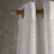 Set de cortinas gasa cuadros 140 x 225 cms Blanco. Masel