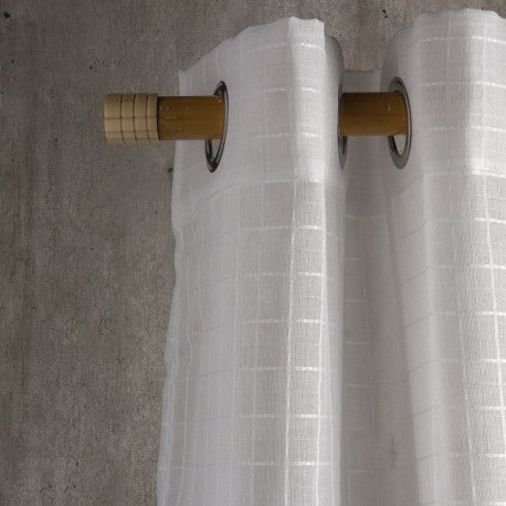 Set de cortinas gasa cuadros 140 x 225 cms Blanco. Masel