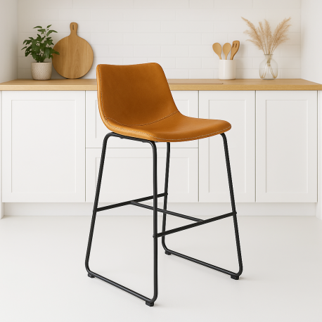 Taburete Phoenix Cuero PU Caramel