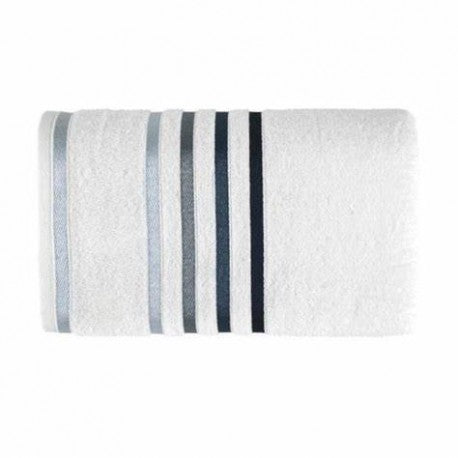 Toalla de Baño Karsten Lumina Blanco Azul 70x140 500gr