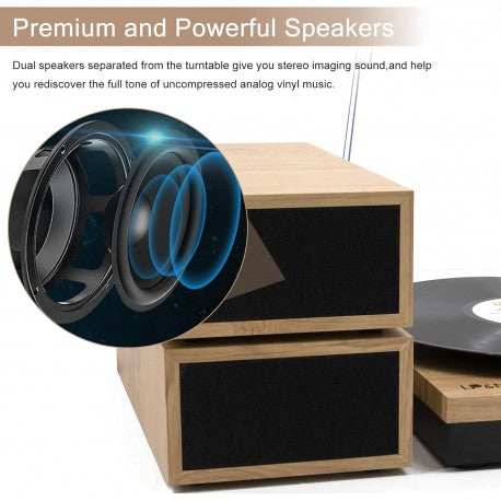 Tocadisco Bluetooth + Parlantes Modern Wood LPSC-008