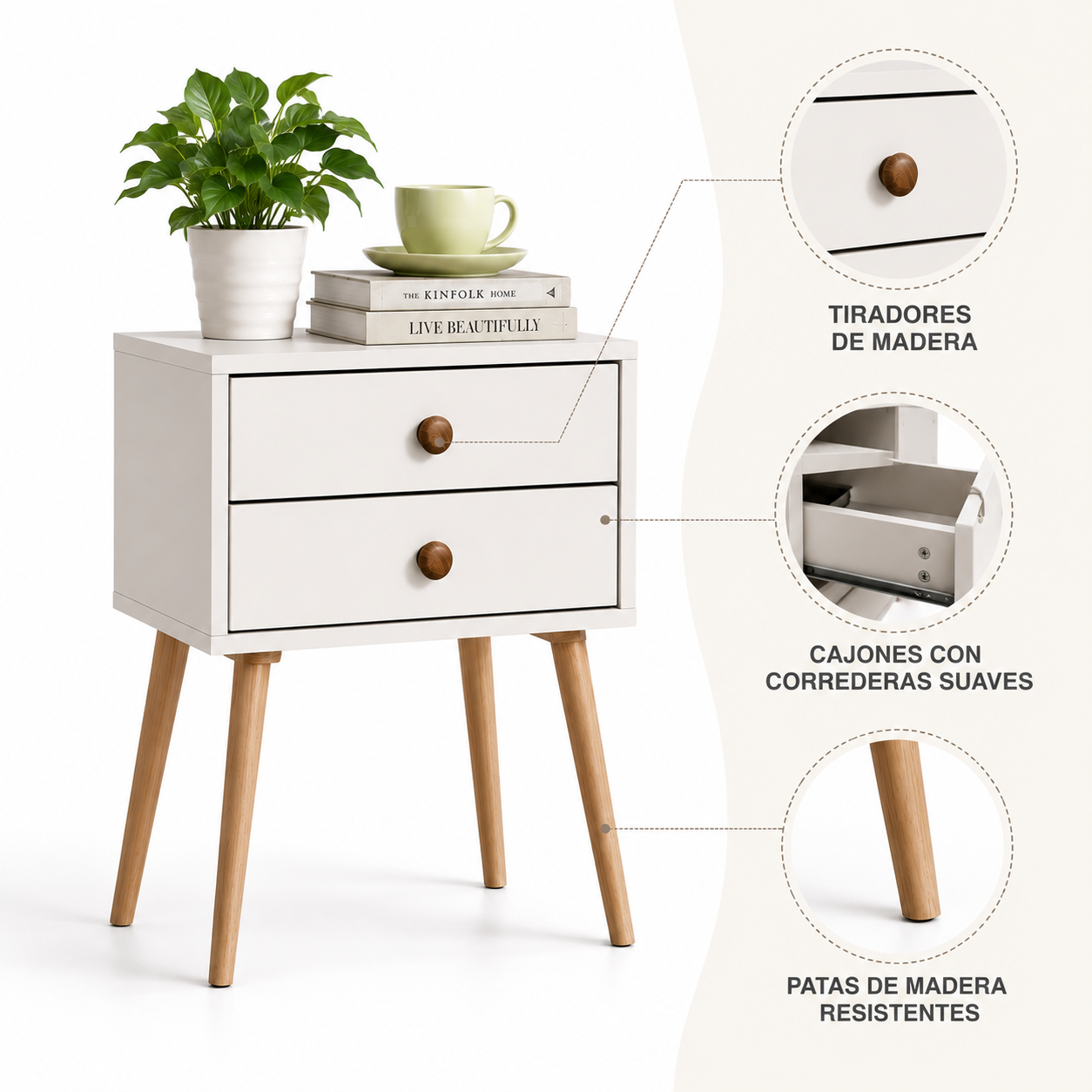 Velador Doble Eames White