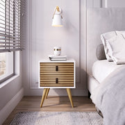 Velador Amber 2 Cajones White