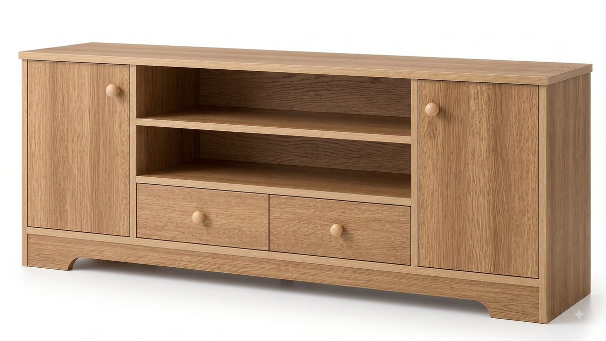 Rack tv 2 niveles Memphis wood