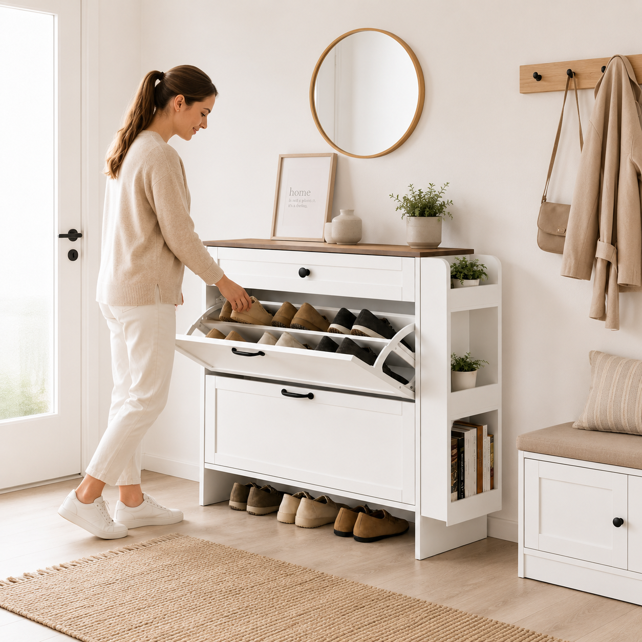 Zapatero Essenza Home Blanco