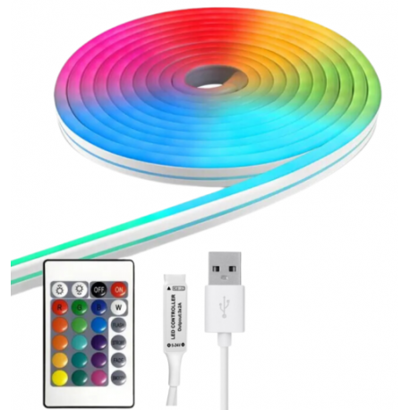 Cinta 5v neon 2835 120led ip54 10mm 3000k c/adhesivo 3mt konnergie para iluminación disponible online en El Container