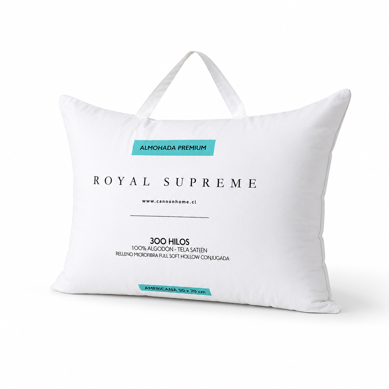 Almohada Dobby Microfibra Premium Royal Supreme 50X70cm 300 hilos Cannon
