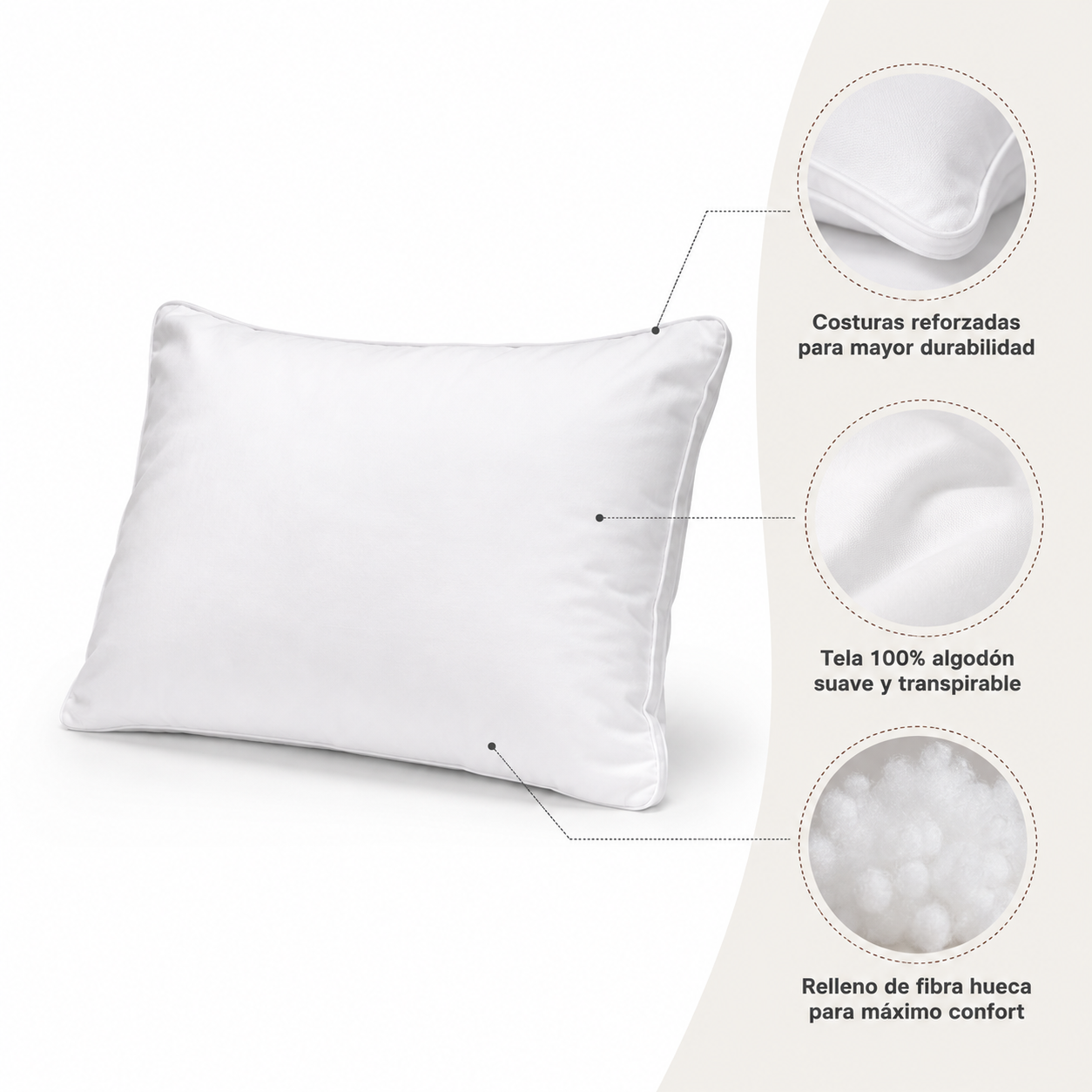 Almohada Dobby Microfibra Premium Royal Supreme 50X70cm 300 hilos Cannon