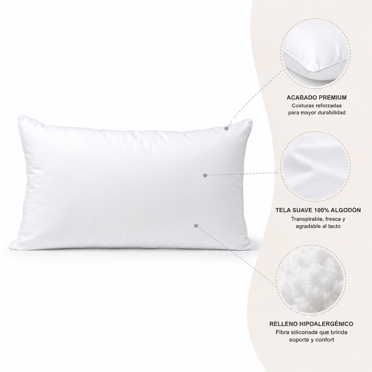 Almohada Down Alternative 50x90, Cannon