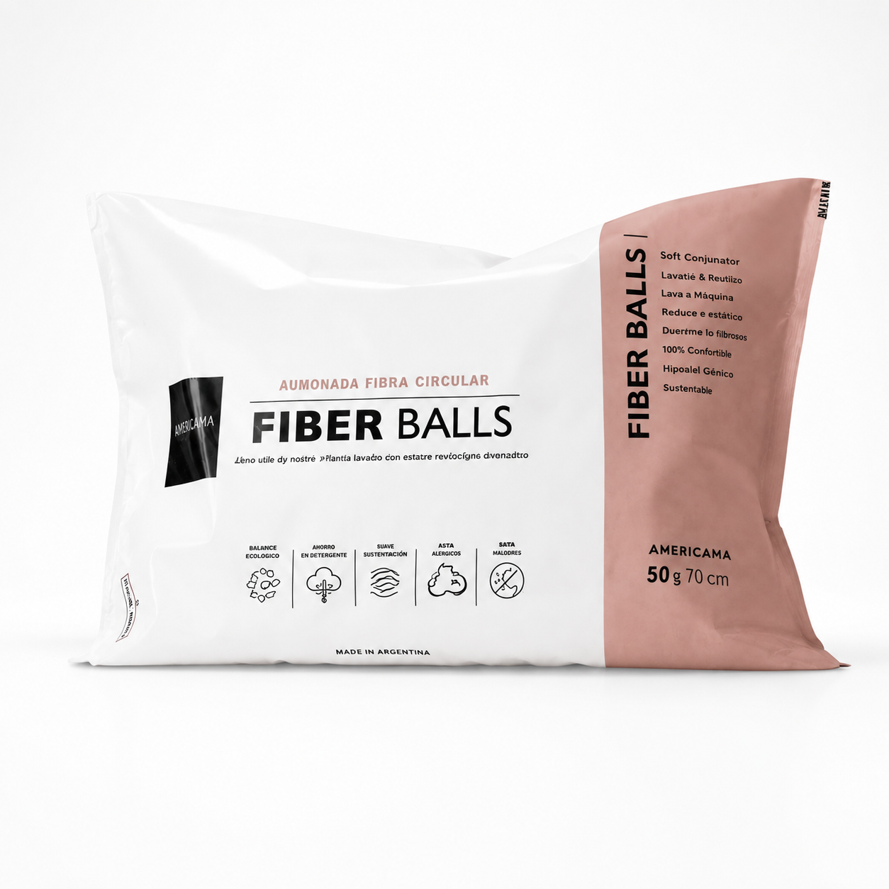 Almohada Microfibra Fiberballs 50x70, Cannon