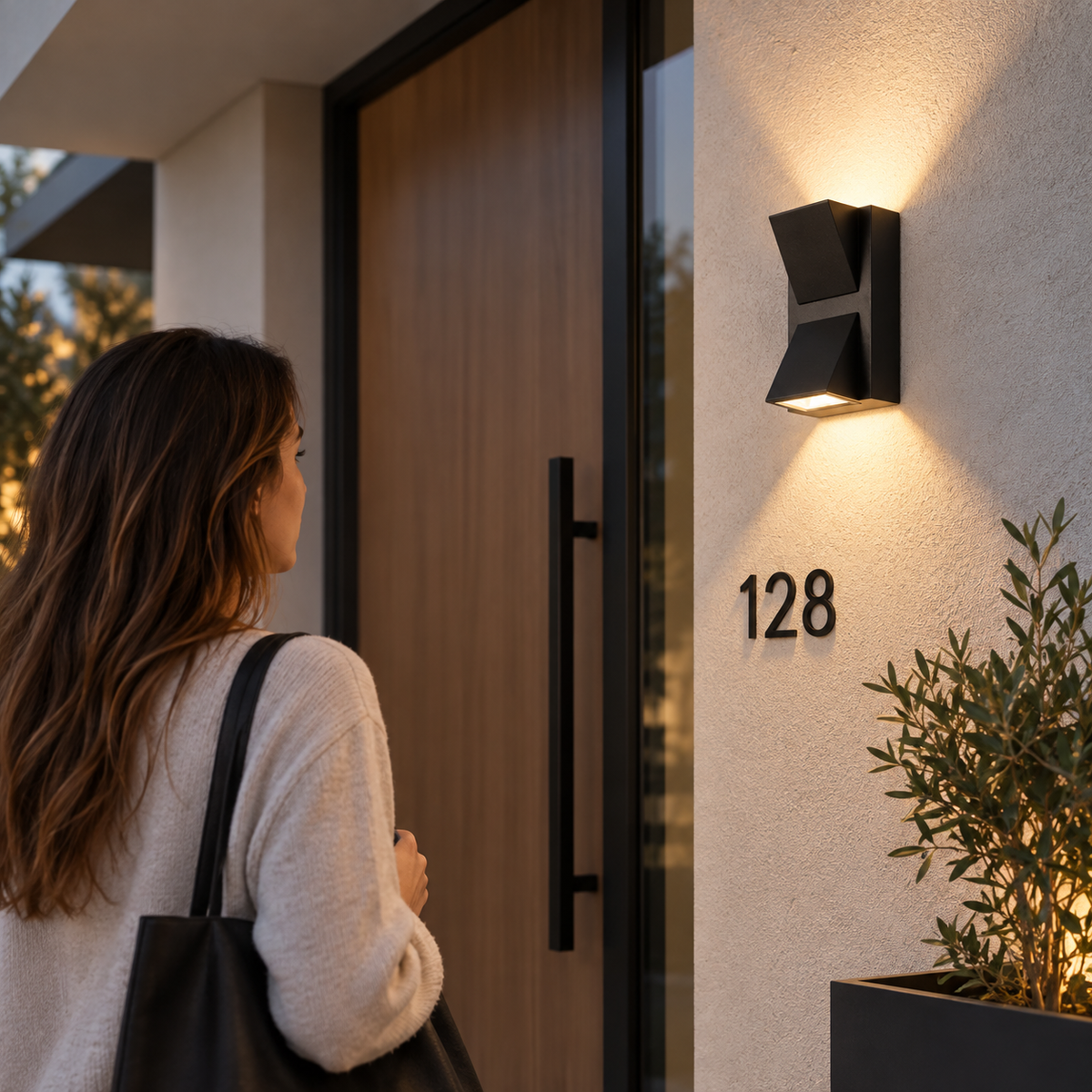 Aplique led doble exterior ip54 2x3w 3000k negro modelo kapelle und