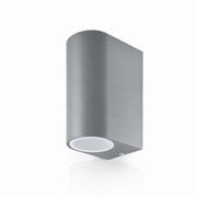 APLIQUE LED EXTERIOR GRIS MODELO KAPELLE REDONDO IP54 DOBLE PORTA GU10 KONNERGIE