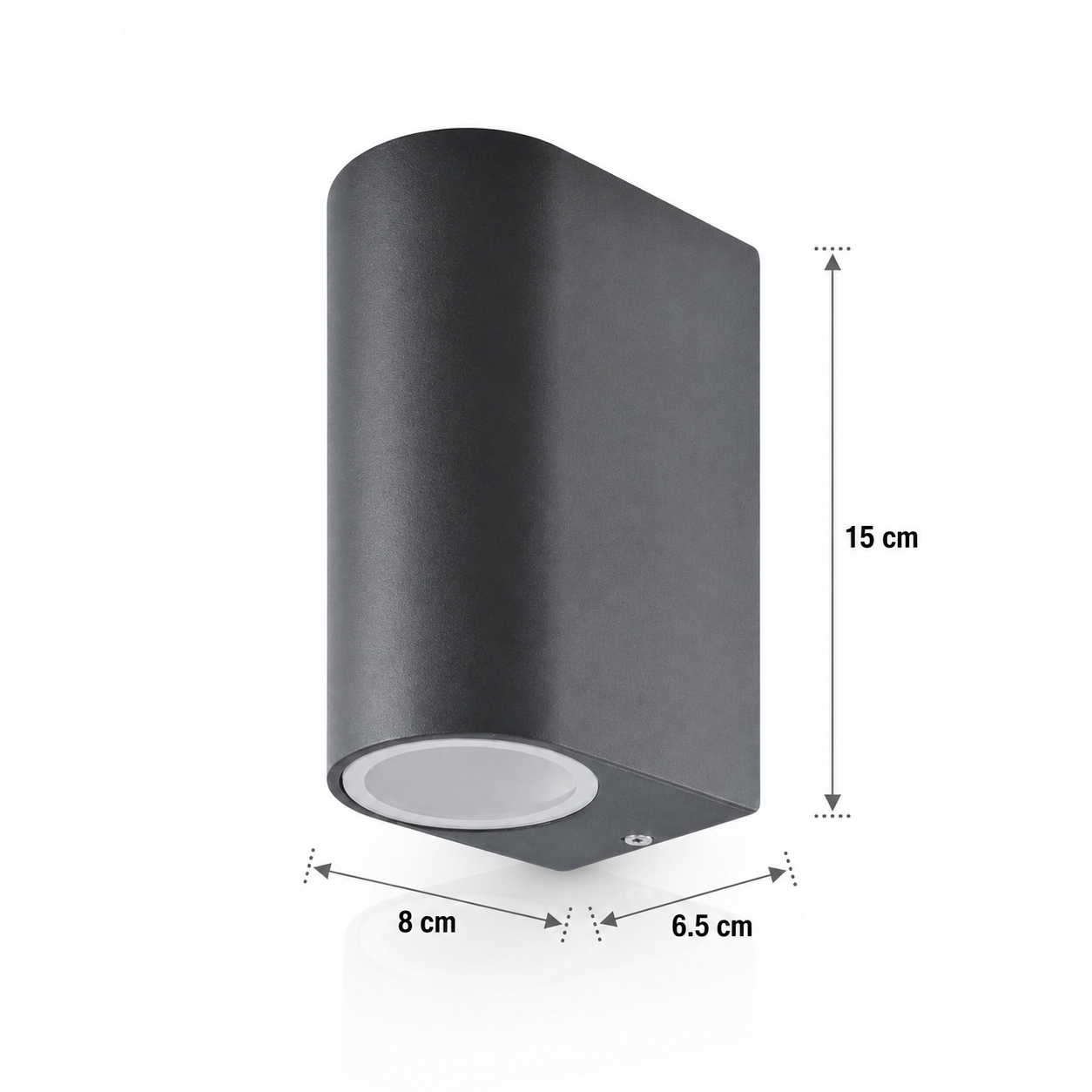 APLIQUE LED EXTERIOR GRIS MODELO KAPELLE REDONDO IP54 DOBLE PORTA GU10 KONNERGIE