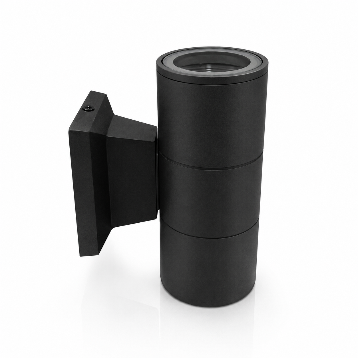 Apliqué led exterior negro modelo kapelle cilindro ip54 doble porta gu10 Konnergie