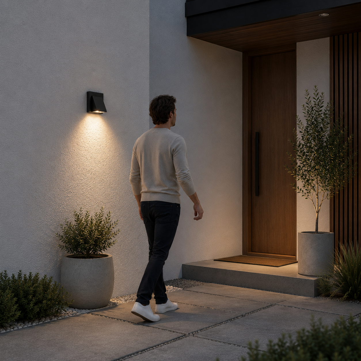 Apliqué led simple exterior ip54 5w 3000k negro modelo kapelle