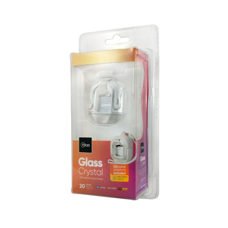 Audífonos MLAB TWS Glass Crystal Negros – Bluetooth V5.4, Estuche Silicona
