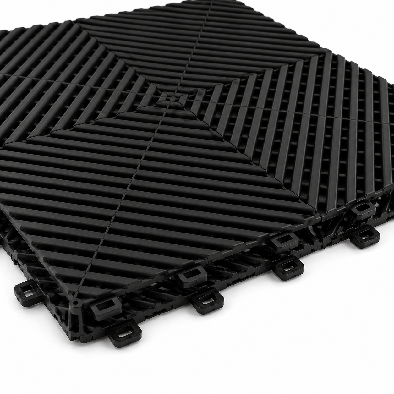 Piso Encastrable Plástico Garaje Autolavado Taller Detailing caja 6 unidades Negro