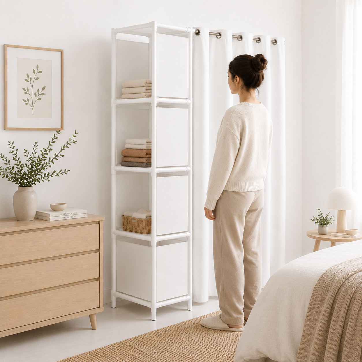 Closet organizador plegable blanco