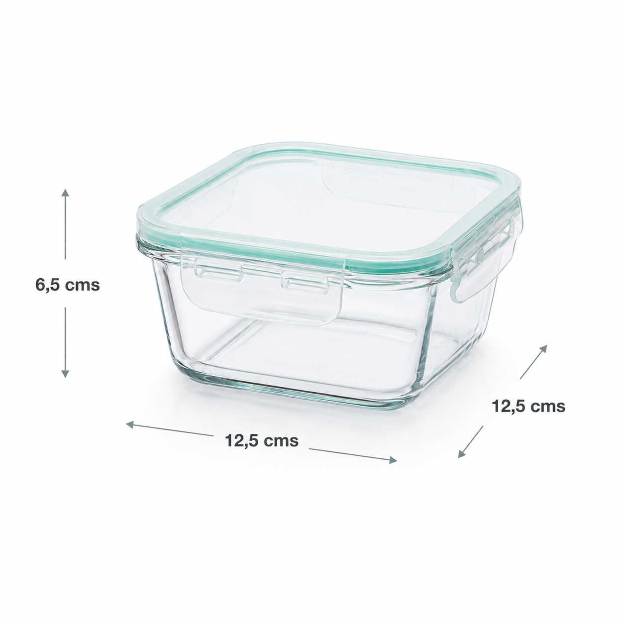 Contenedor Hermético De Vidrio Cuadrado 380 Ml, Allegra