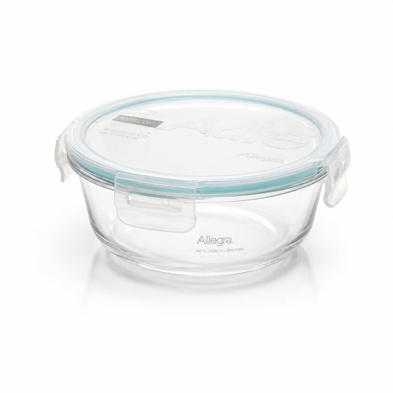 Contenedor Hermético De Vidrio Redondo 720 Ml, Allegra