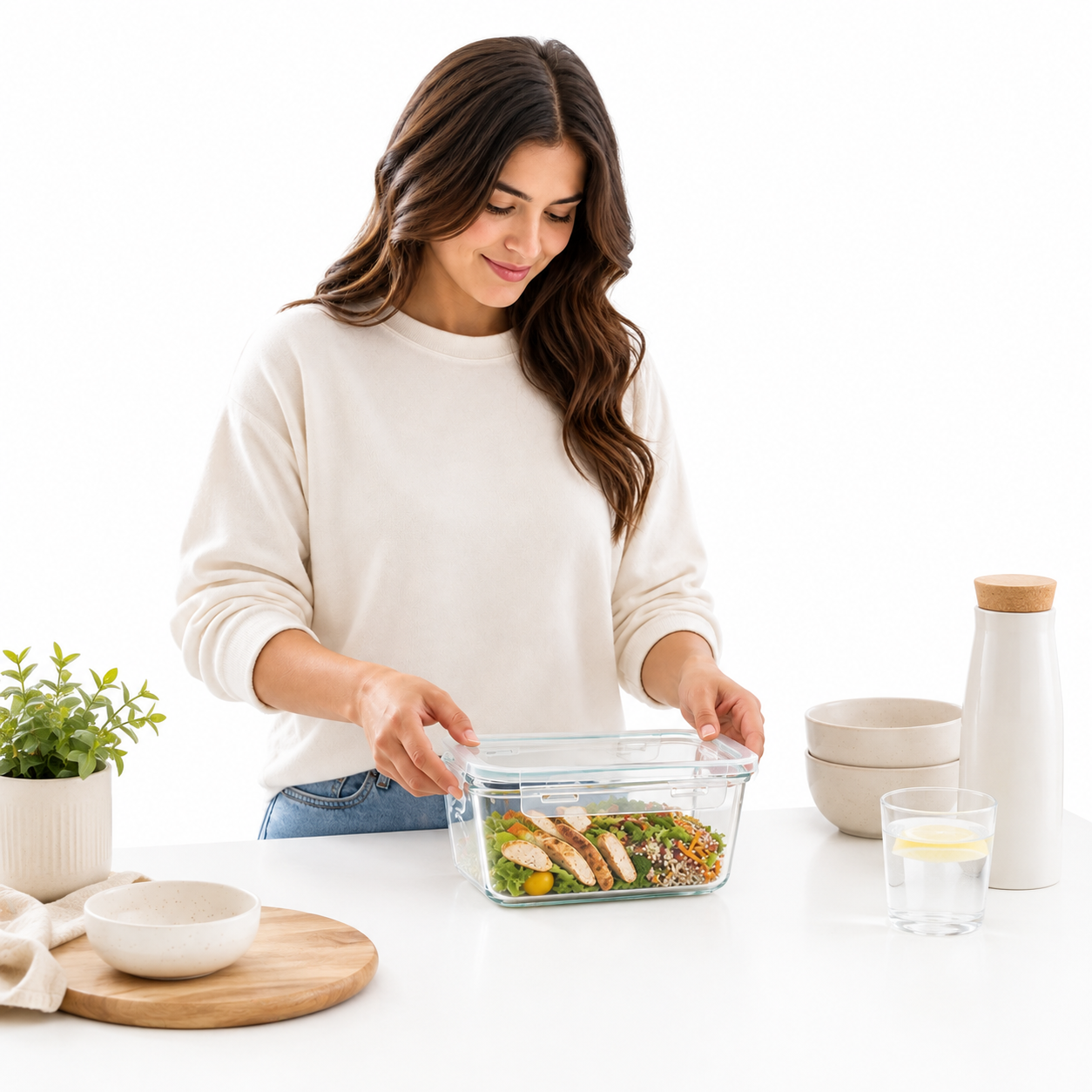 Contenedor Hermético Vidrio Rectangular 420Ml Allegra