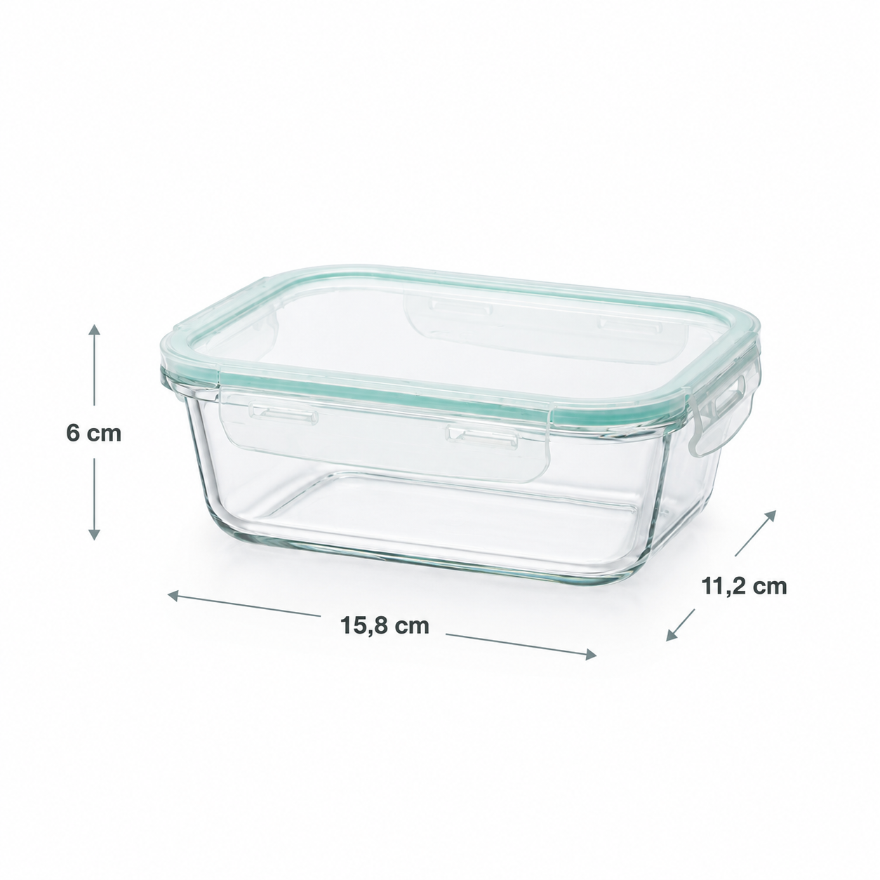 Contenedor Hermético Vidrio Rectangular 420Ml Allegra