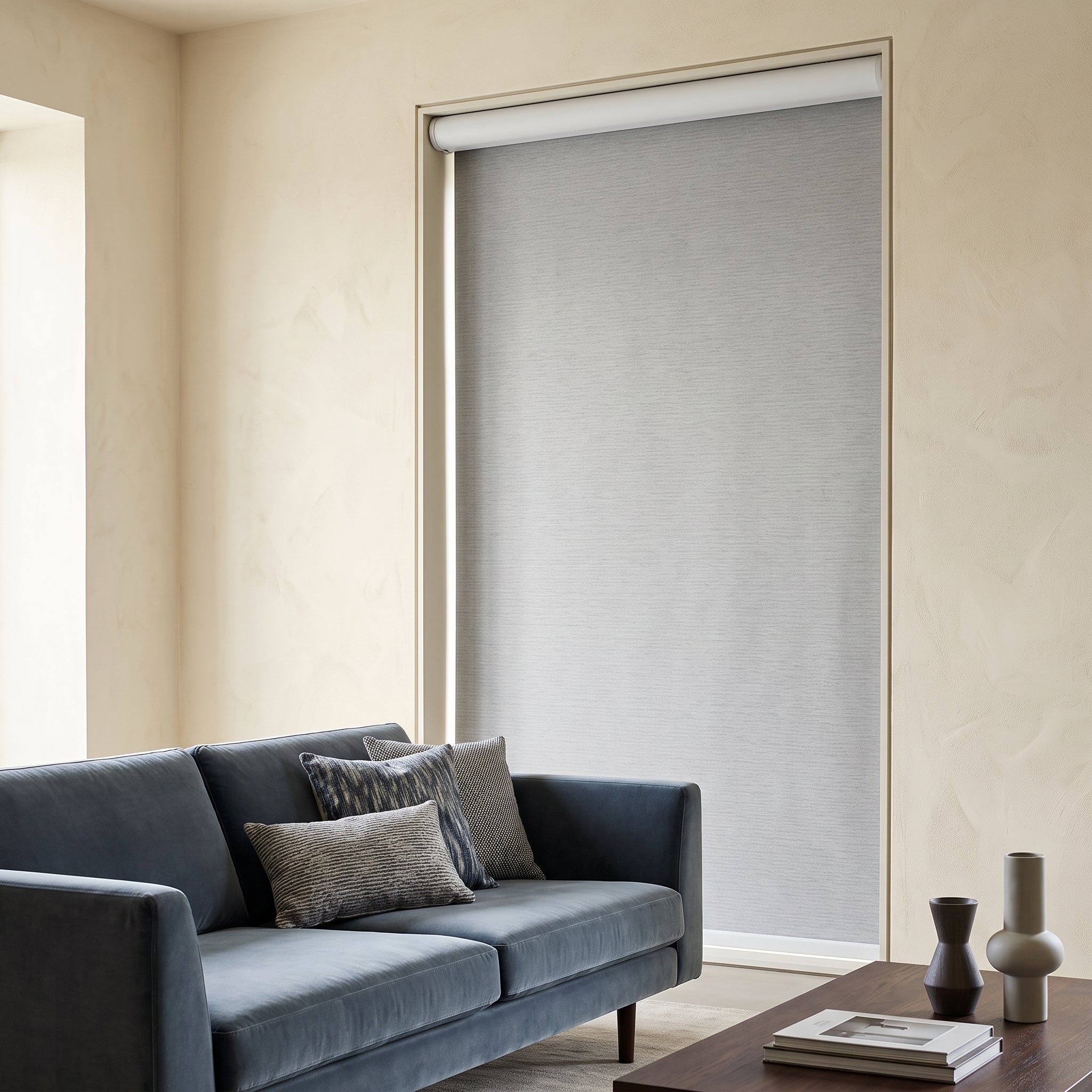 Cortina Roller Blackout Gris Jaspeado Biancobelo
