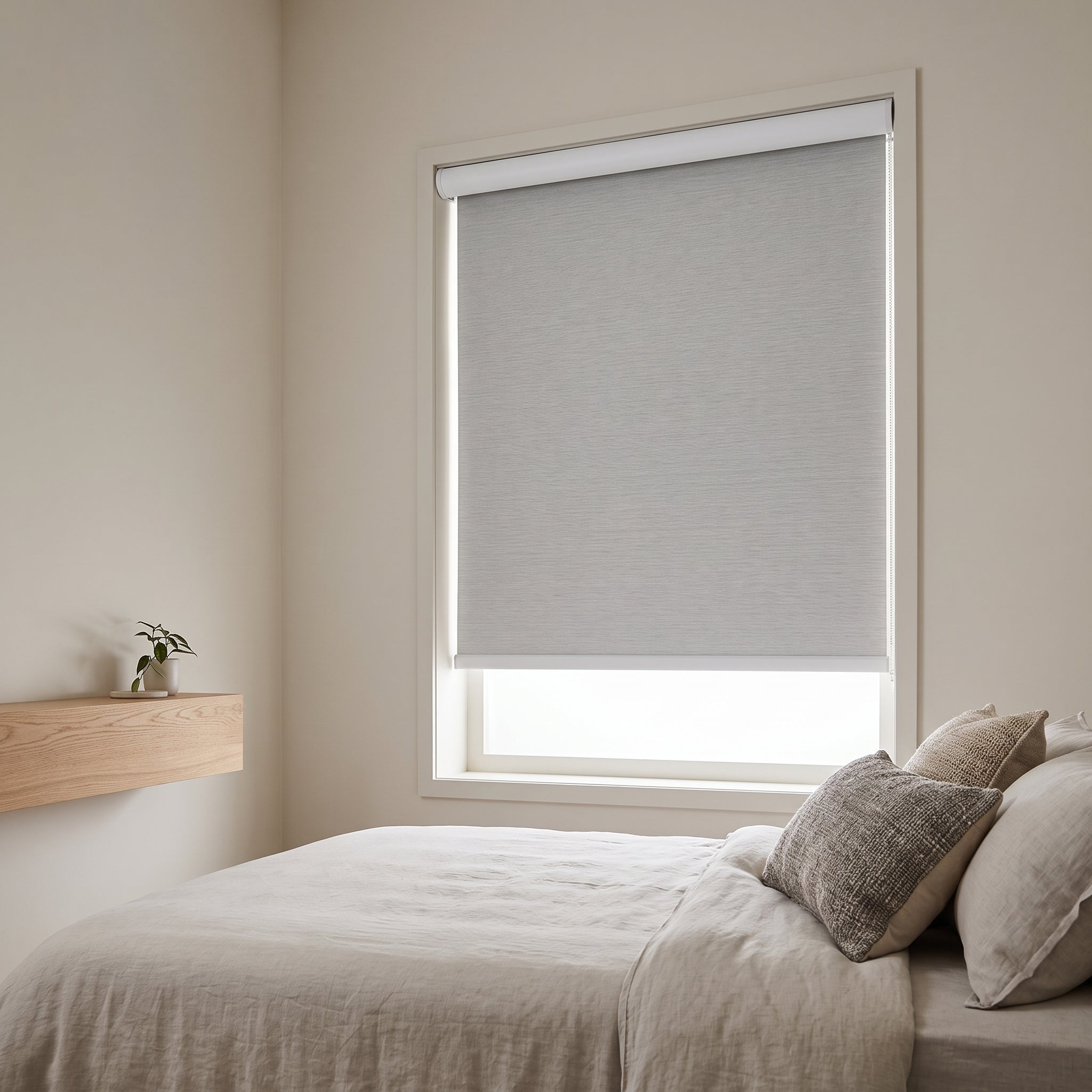 Cortina Roller Blackout Gris Jaspeado Biancobelo