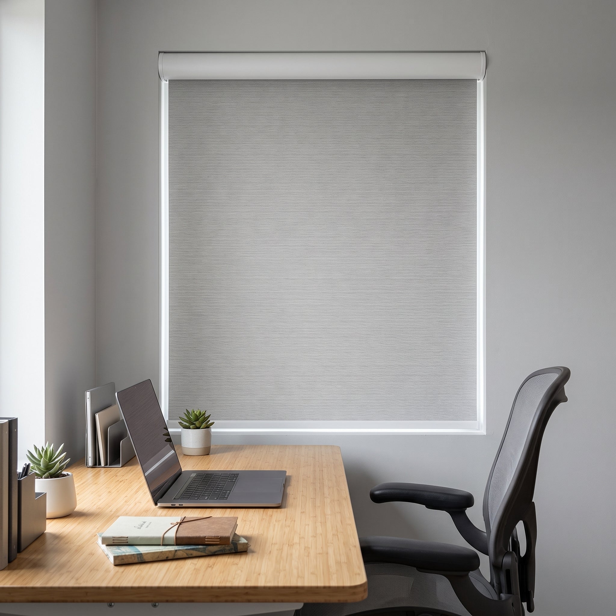 Cortina Roller Blackout Gris Jaspeado Biancobelo