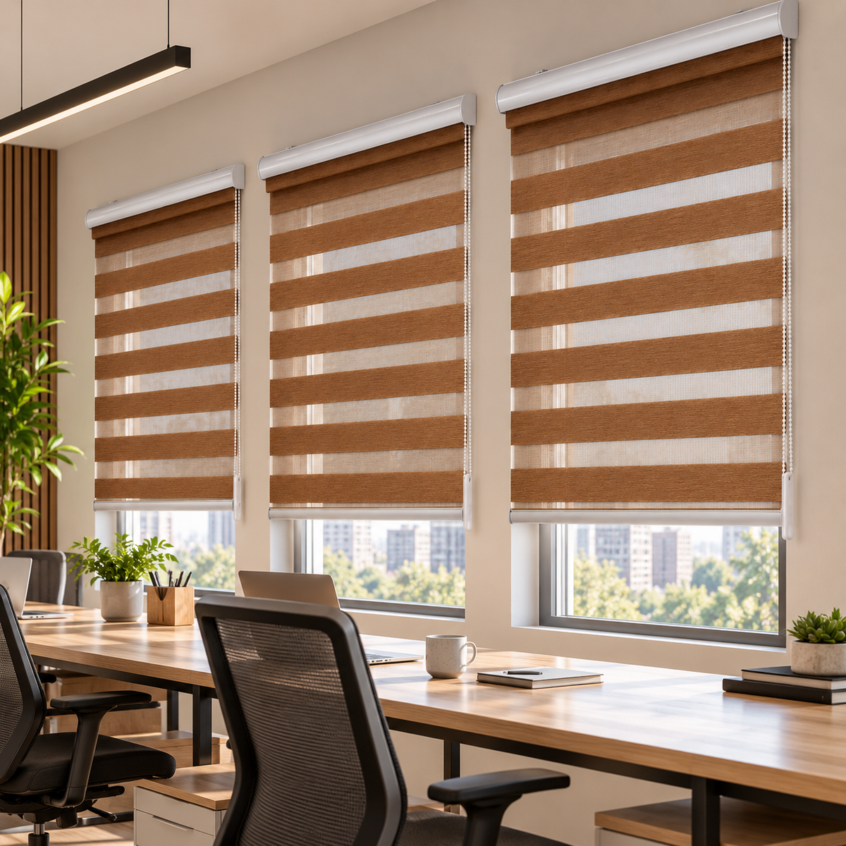 Cortina Roller Duo Madera Biancobelo