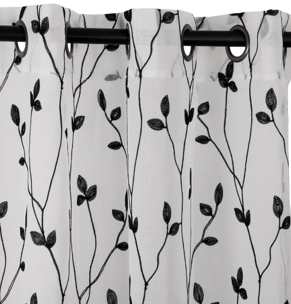 Set de Cortinas Argollas Teresita negro, Masel