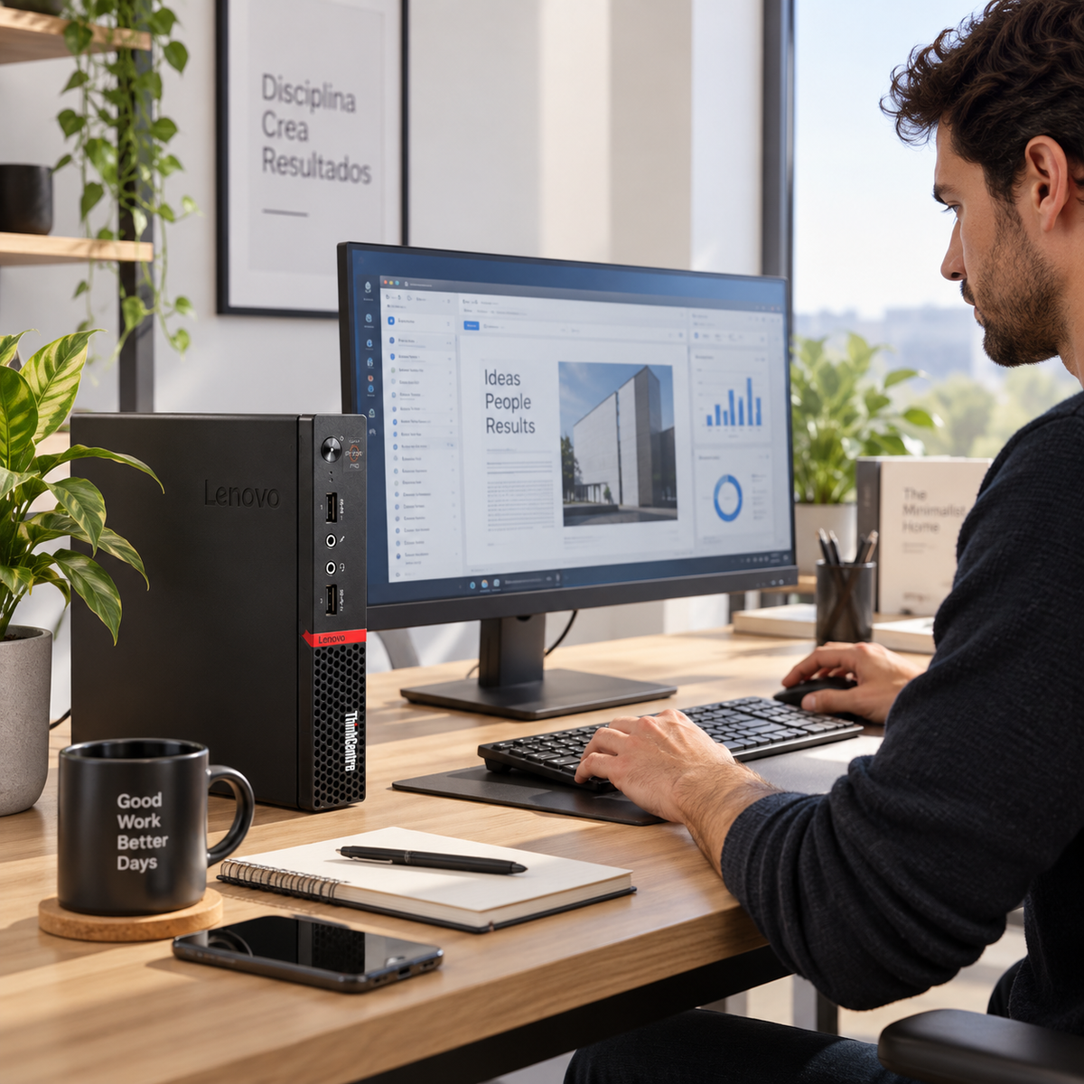 Desktop Lenovo ThinkCentre M715q AMD Ryzen 3 Pro 2200GE 8GB RAM 256GB SSD