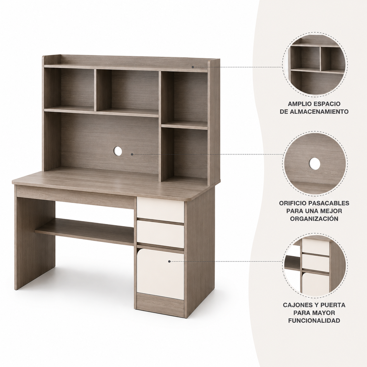 Escritorio Multifuncional Grey