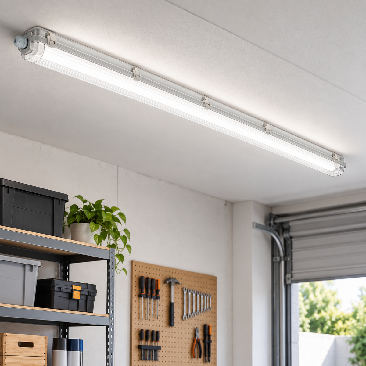 Estanco simple para tubos led 1x36w transparente ip65 de 120cm