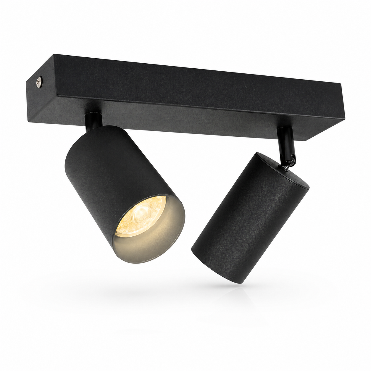 Foco porta gu10 doble negro sobrepuesto LED