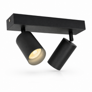 Foco porta gu10 doble negro sobrepuesto LED