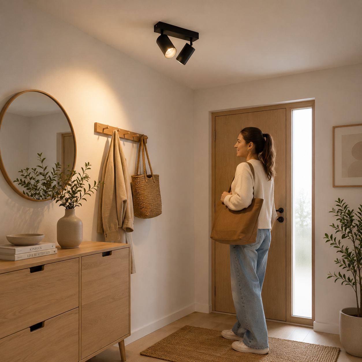 Foco porta gu10 doble negro sobrepuesto LED
