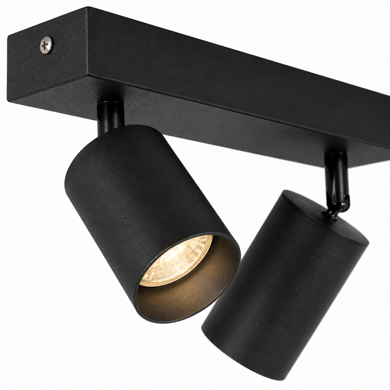 Foco porta gu10 doble negro sobrepuesto LED