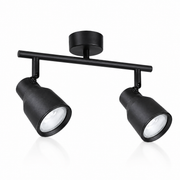 Foco porta gu10 doble negro sobrepuesto led modelo híades