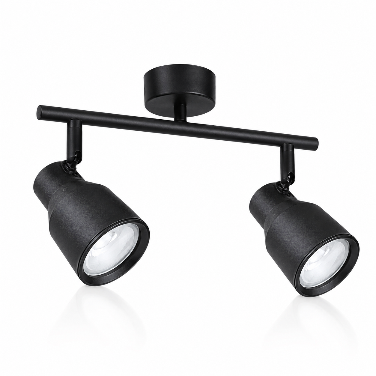 Foco porta gu10 negro-dorado sobrepuesto led modelo híades Konnergie