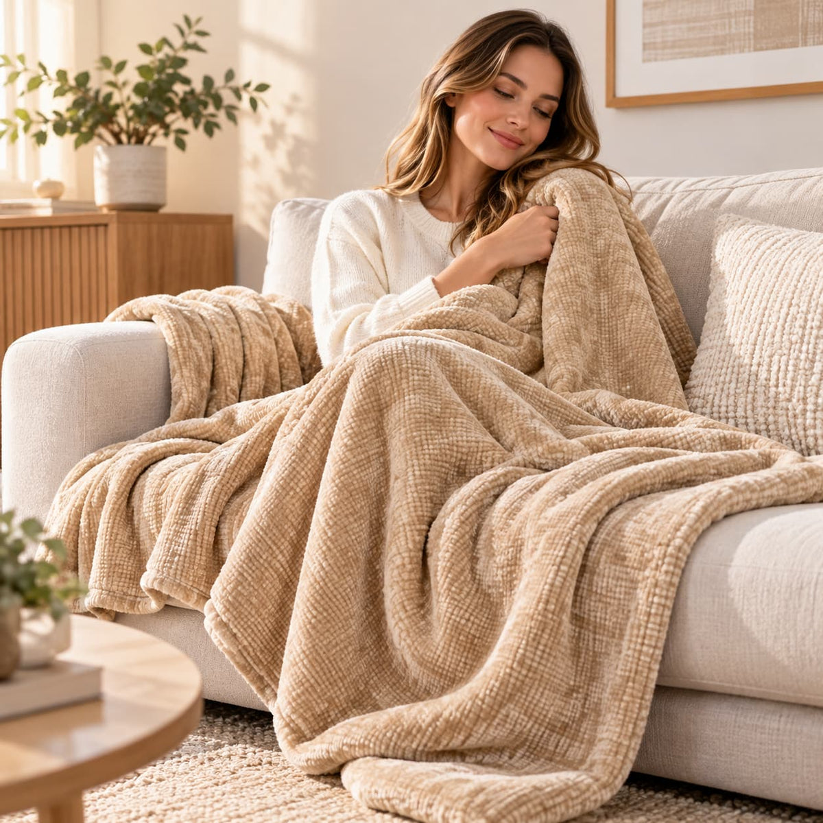 Frazada AF Frannel Beige, Cannon - 1.5
