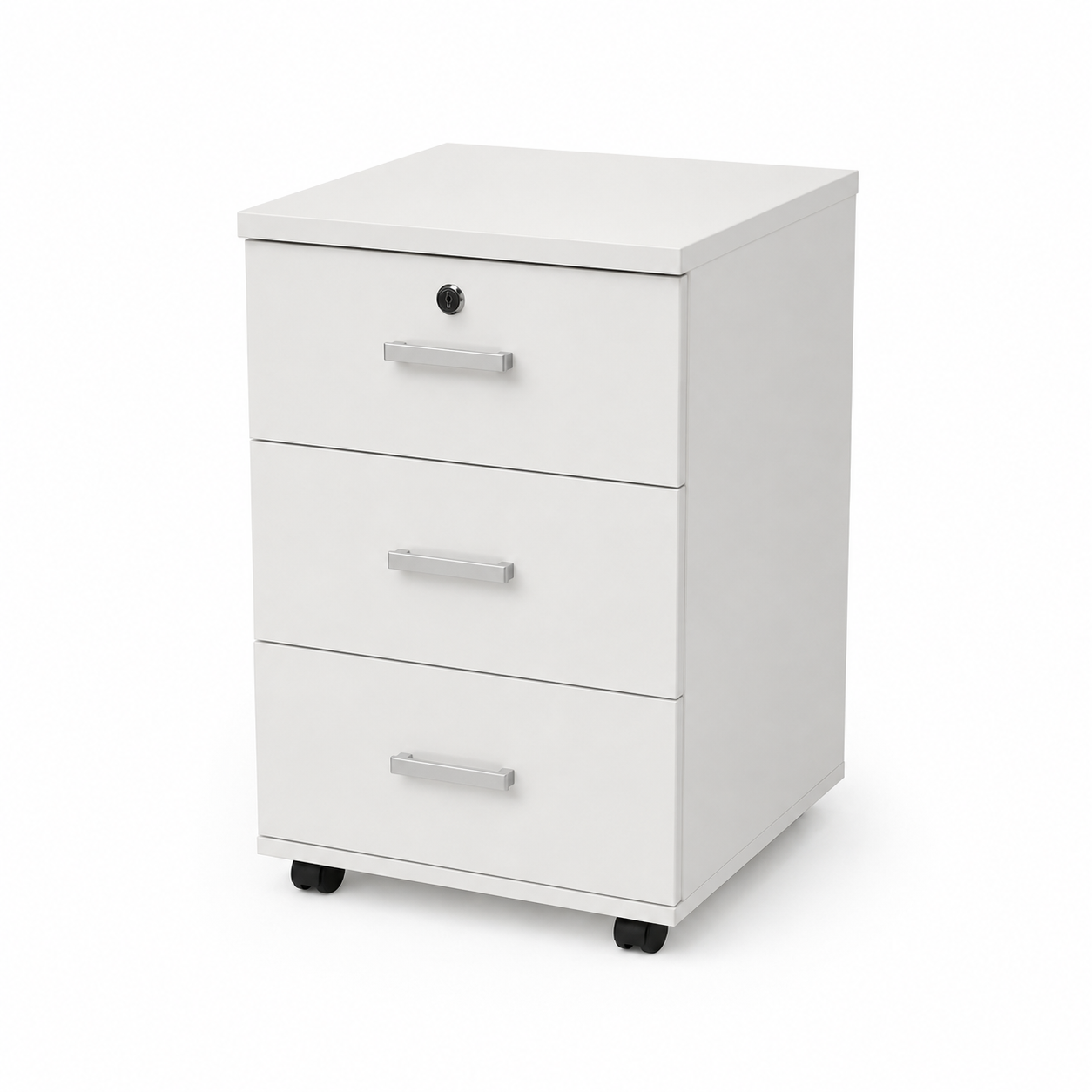 Gabinete para oficina 3 cajones con llave blanco