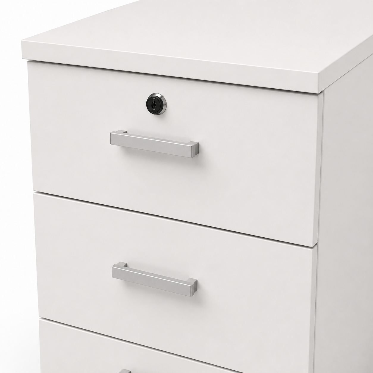 Gabinete para oficina 3 cajones con llave blanco