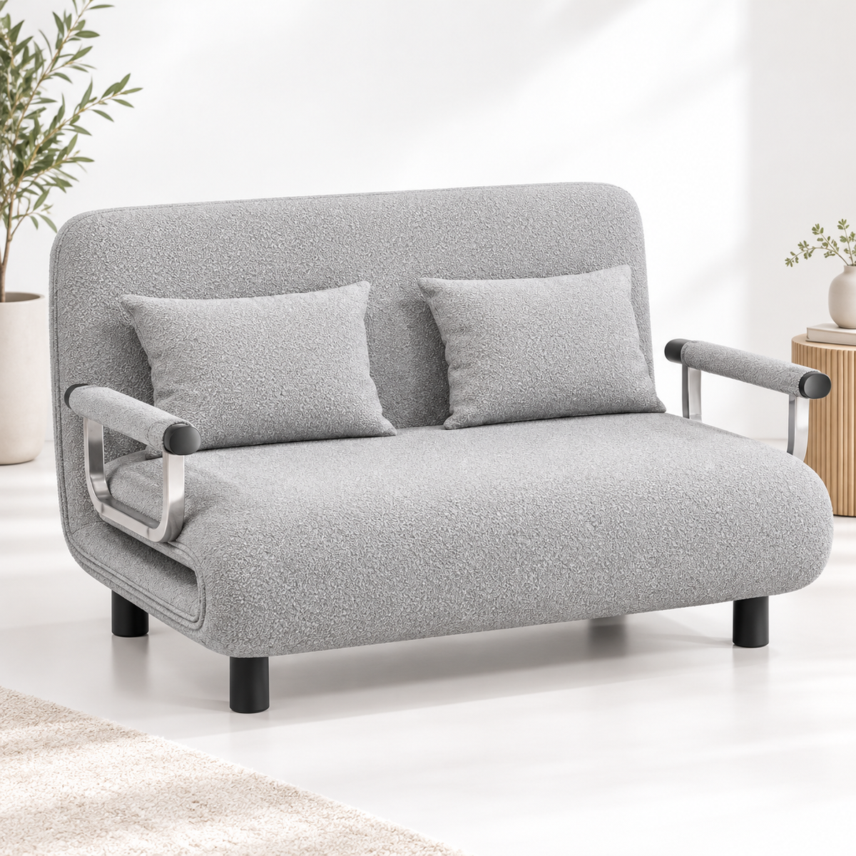 Sofa Cama Extendible Gris Light Linen