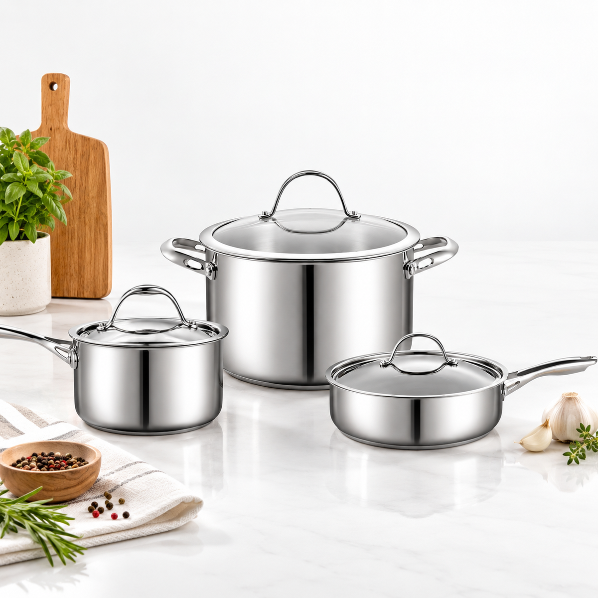 Juego de Casserola + Olla + Sarten + Accesorios Mullerberg