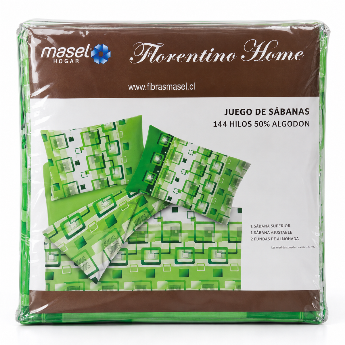 Juego de Sábanas Cuadros Verde Masel