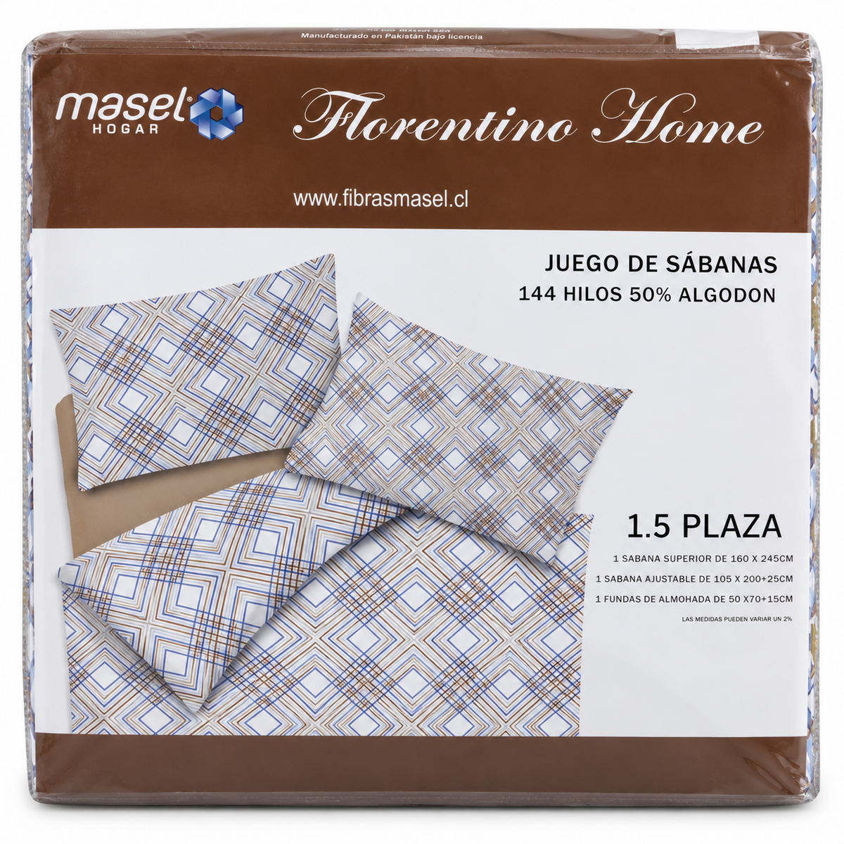 Juego de Sábanas Line Taupe Masel
