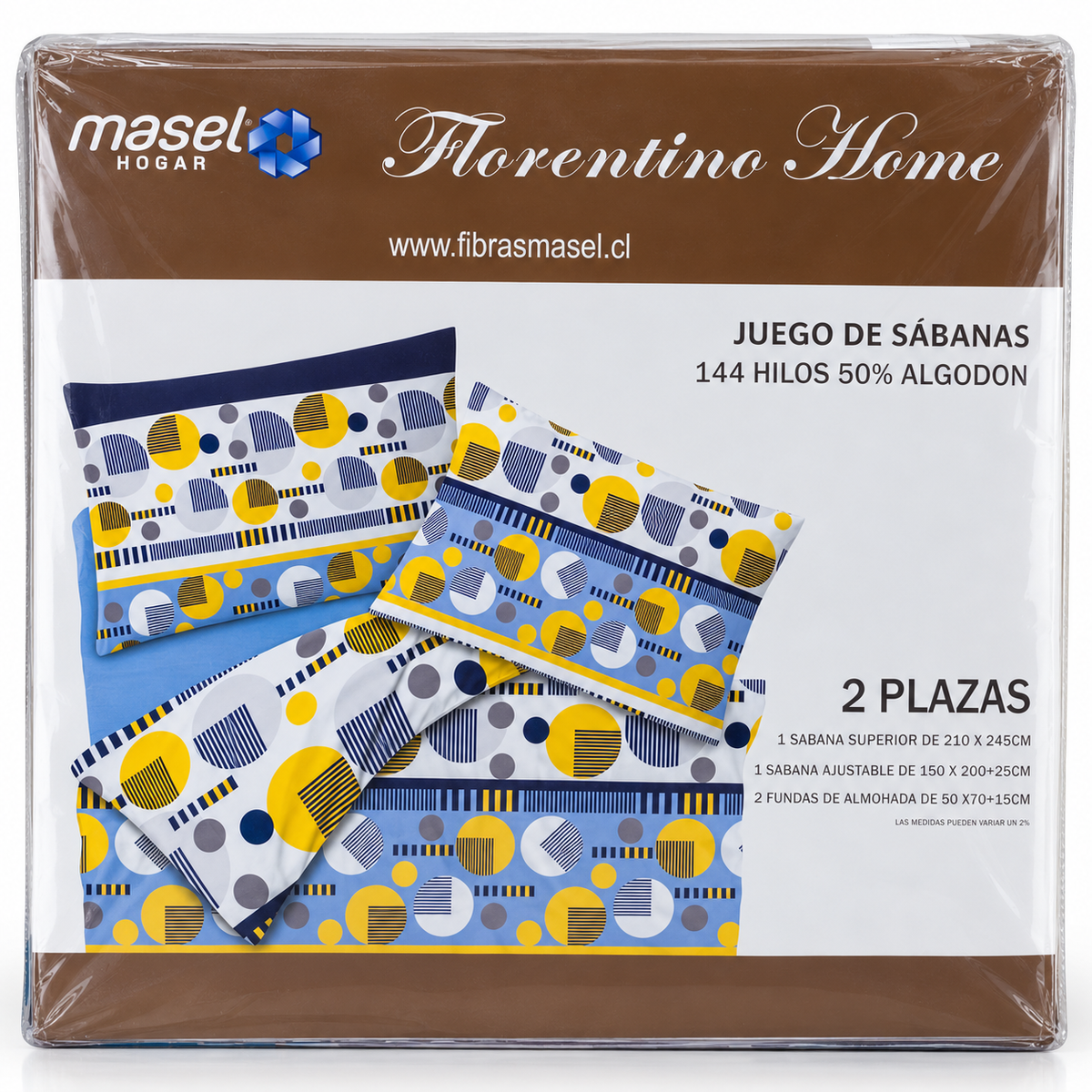 Juego de Sábanas Pacman 2.5 plazas Azul. Masel