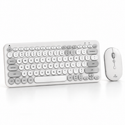 Kit Teclado y Mouse Inalámbrico MLAB Clicky C90BT Bluetooth + 2,4 GHz 1600 DPI Blanco/Gris